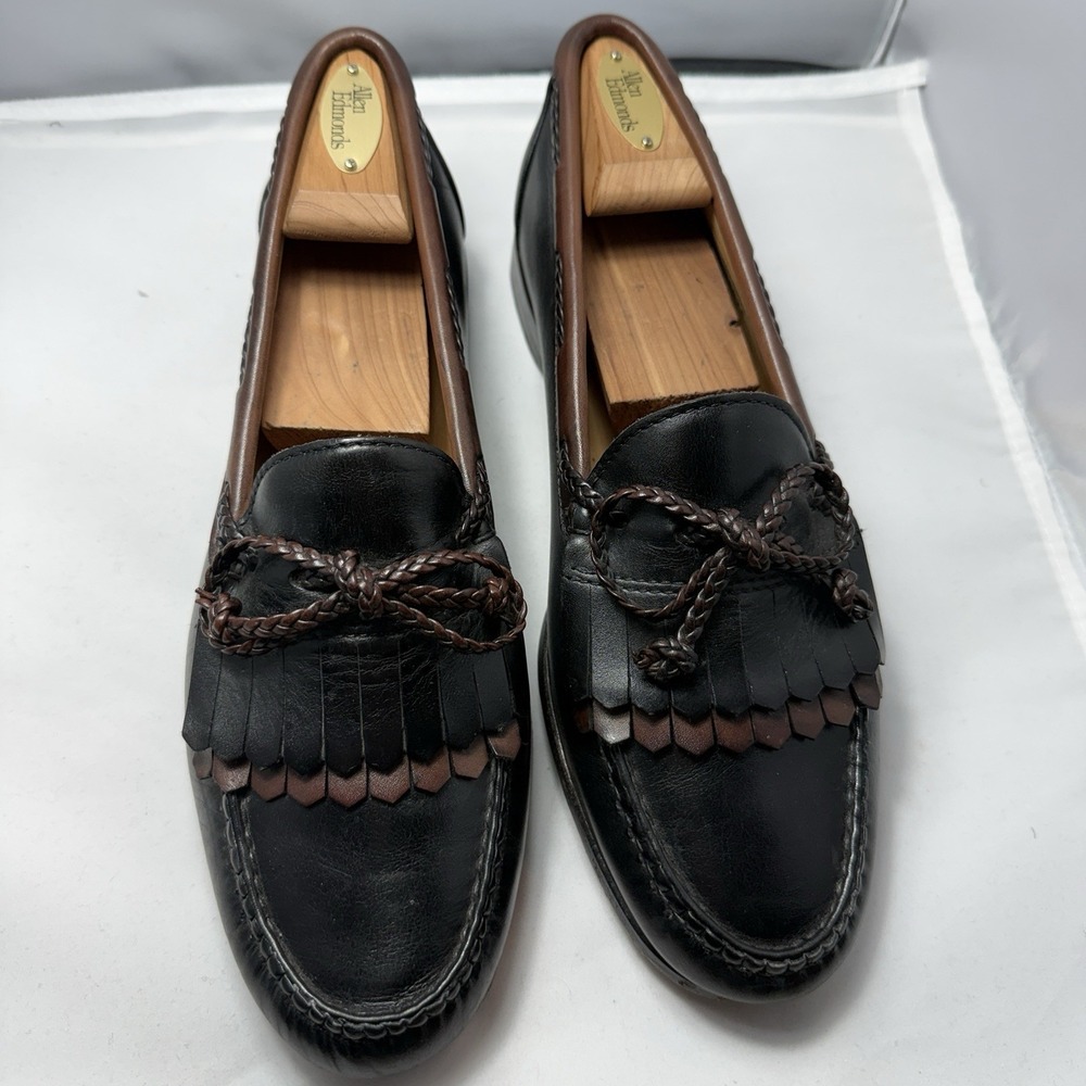 Allen Edmonds Woodstock Loafers Mens Size 9.5 D Two Tone Black Brown